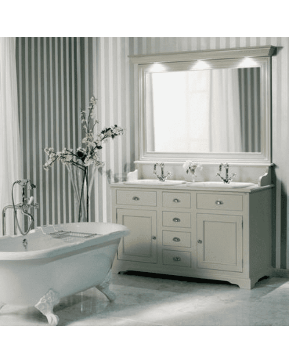 Meuble lavabo 2 vasques et miroir Carlton Aqua Prestige