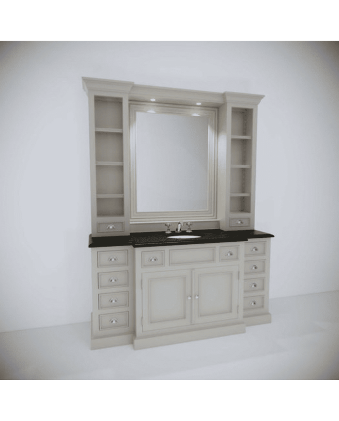 Meuble lavabo 1 vasque et miroir Cambridge Aqua Prestige