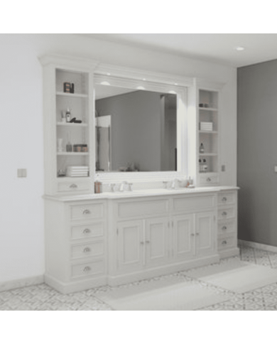 Meuble lavabo 2 vasques et miroir Cambridge Aqua Prestige