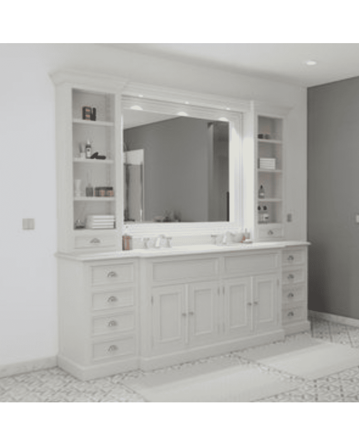 Meuble lavabo 2 vasques et miroir Cambridge Aqua Prestige