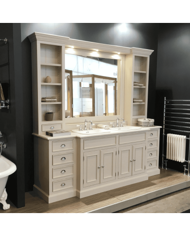 Meuble lavabo 2 vasques et miroir Cambridge Aqua Prestige