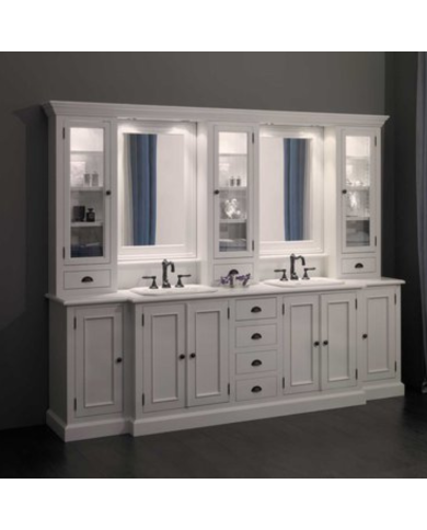 Meuble lavabo 2 vasques et miroir Balmoral Aqua Prestige