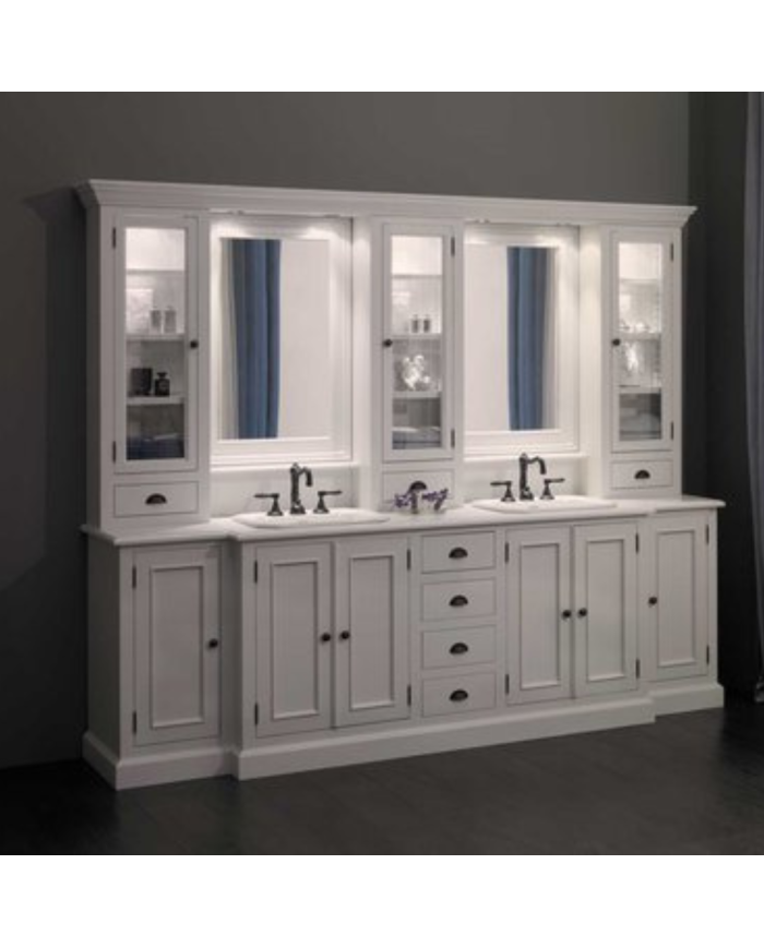 Meuble lavabo 2 vasques et miroir Balmoral Aqua Prestige