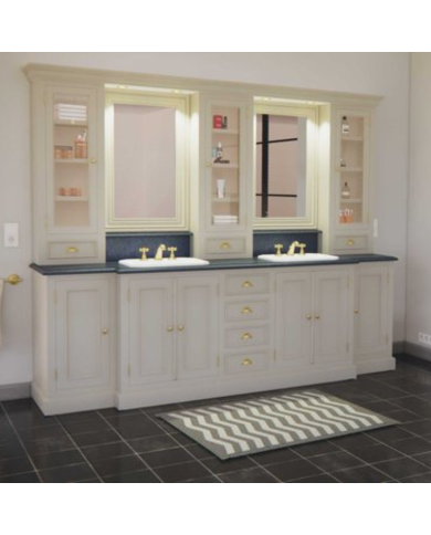 Meuble lavabo 2 vasques et miroir Balmoral Aqua Prestige