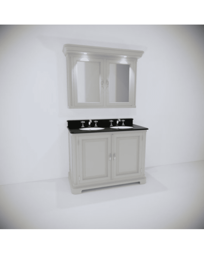 Meuble lavabo 2 vasques et miroir Regent 121 Aqua Prestige