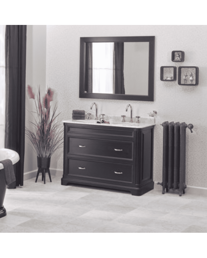 Meuble lavabo 2 vasques + tiroirs + miroir Regent 121 Aqua Prestige