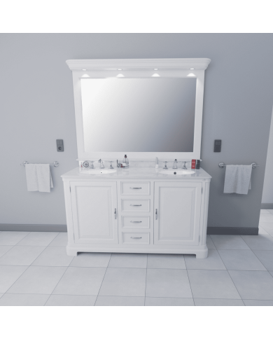 Meuble lavabo 2 vasques et miroir Regent 155 Aqua Prestige