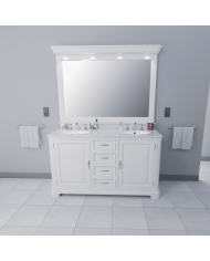 Meuble lavabo 2 vasques et miroir Regent 155 Aqua Prestige
