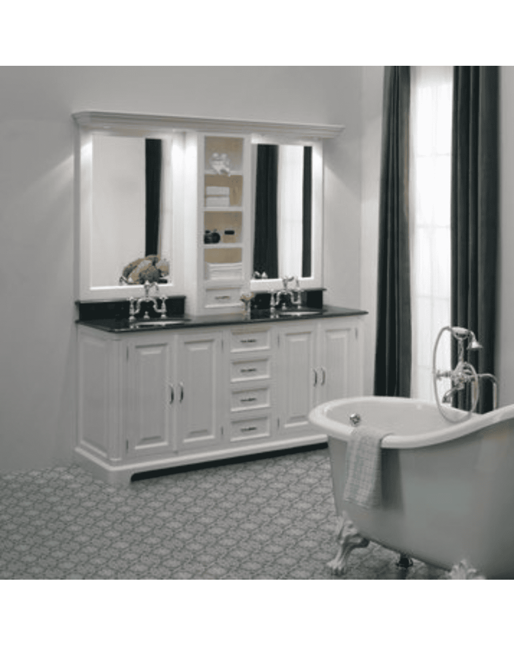 Meuble lavabo 2 vasques et miroir Regent 185 Aqua Prestige