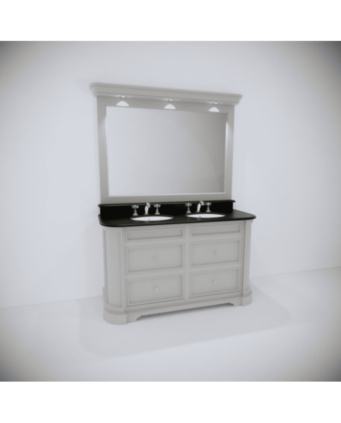 Meuble 2 vasques et miroir Elysée 148 Aqua Prestige