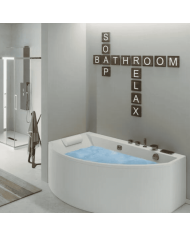 Baignoire balnéo asymétrique 160x90 - Conga - Kinedo