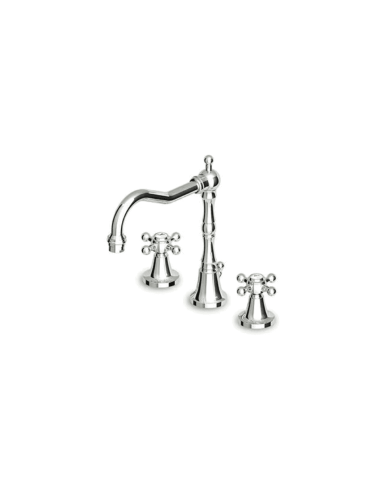 Mélangeur lavabo croix 3 trous bec fixe - Agora - Zucchetti