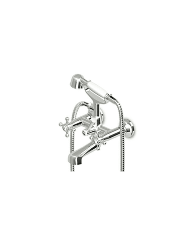 Mélangeur bain-douche mural en croix + aérateur - Agora - Zucchetti