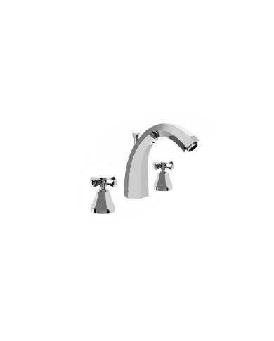 Mitigeur bain/douche sur plan 3 trous, bec haut - Orsay Margot