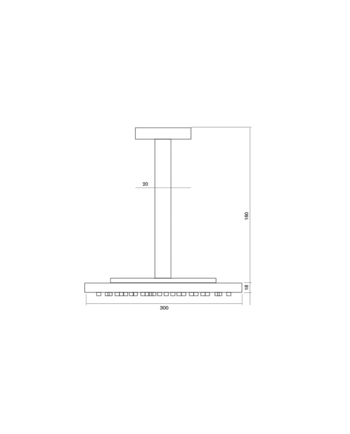 Tête douche design 300mm bras encastré plafond Cifial Tête douche design 300mm bras encastré plafond Cifial