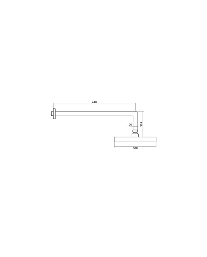 Tête douche design 300mm bras mural Cifial Tête douche design 300mm bras mural Cifial