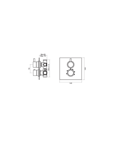 Thermostatique mural 1 sortie - ST25 - Cifial Thermostatique mural 1 sortie - ST25 - Cifial