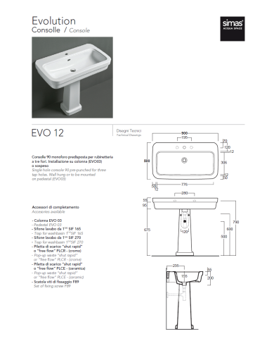 Lavabo 90 - Simas Lavabo 90 - Simas