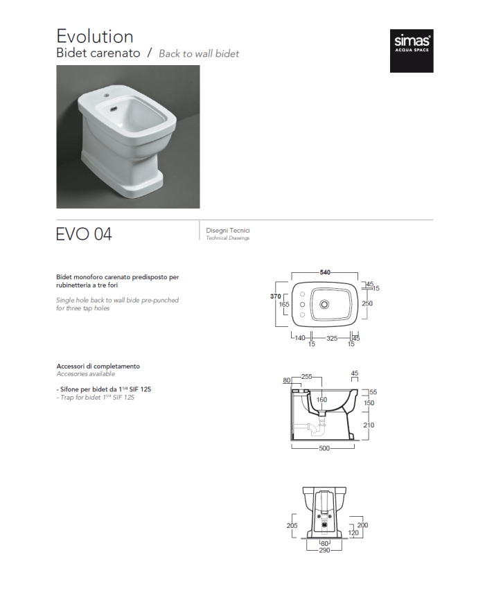 Bidet caréné - Simas