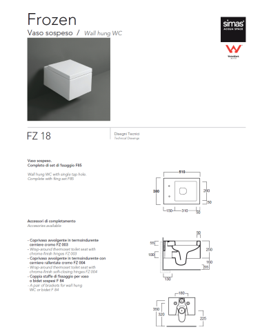 Cuvette suspendue - Simas Cuvette suspendue - Simas