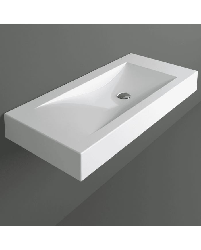 Lavabo suspendu Simas Frozen | Céramique italienne 100 cm