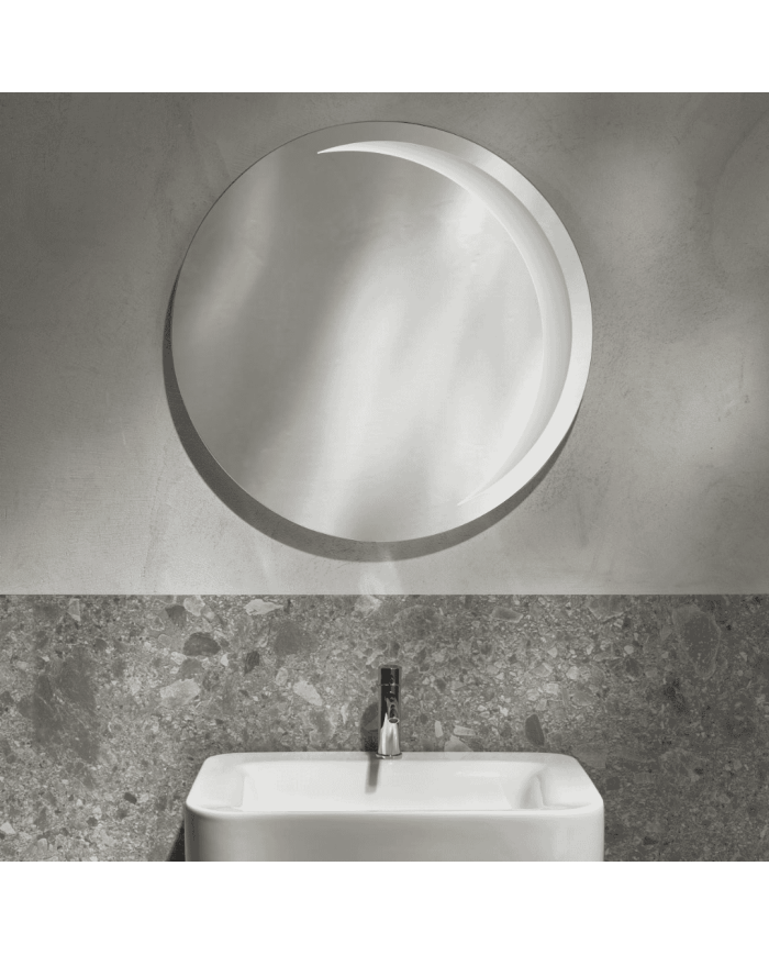 miroir rétro éclairé Simas | Miroir rond 80cm