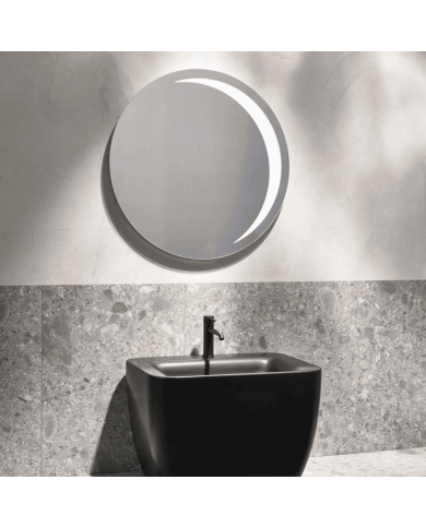 miroir rétro éclairé Simas | Miroir rond 80cm