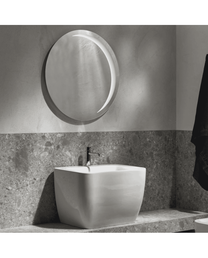 miroir rétro éclairé Simas | Miroir rond 80cm