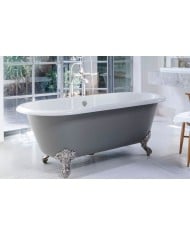 Baignoire Cheshire Victoria+Albert en fonte émaillée grise avec pieds en nickel ornés