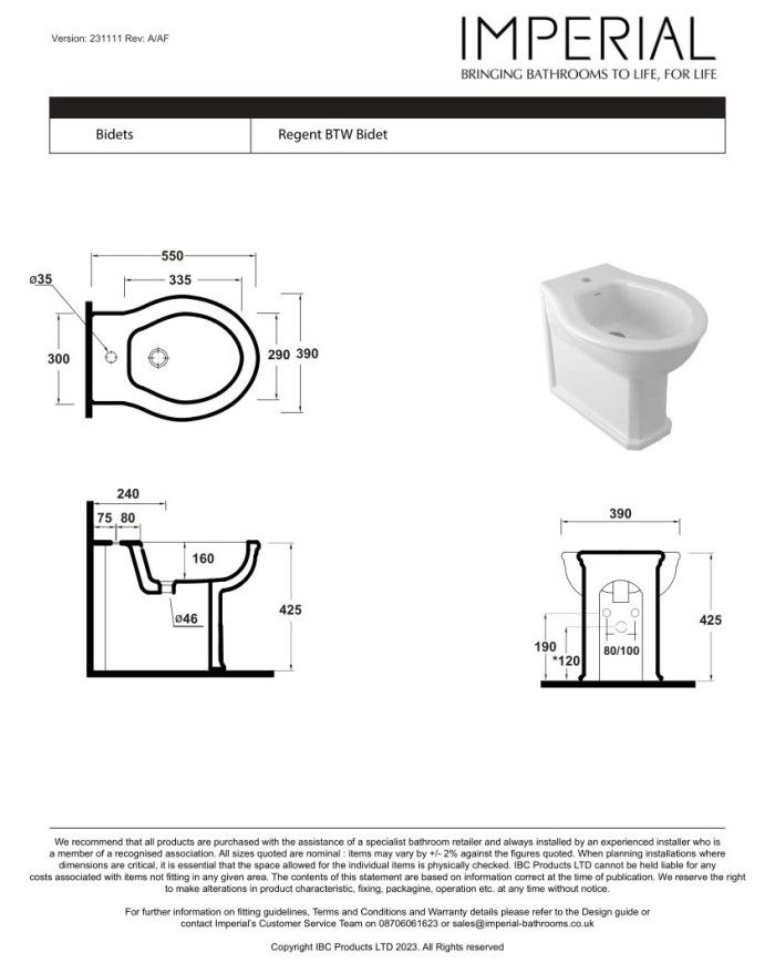 bidet au sol imperial | Regent Collection Angleterre