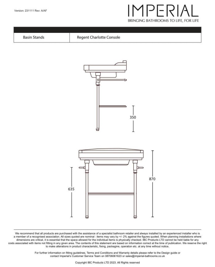 Lavabo 100 Regent Imperial