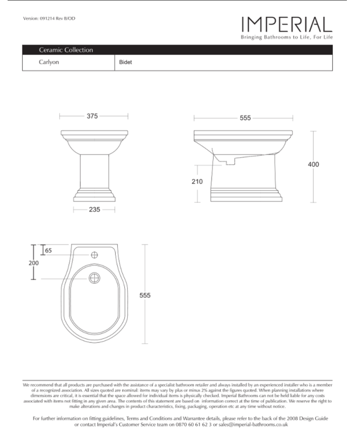 Bidet Carlyon Imperial Bidet Carlyon Imperial
