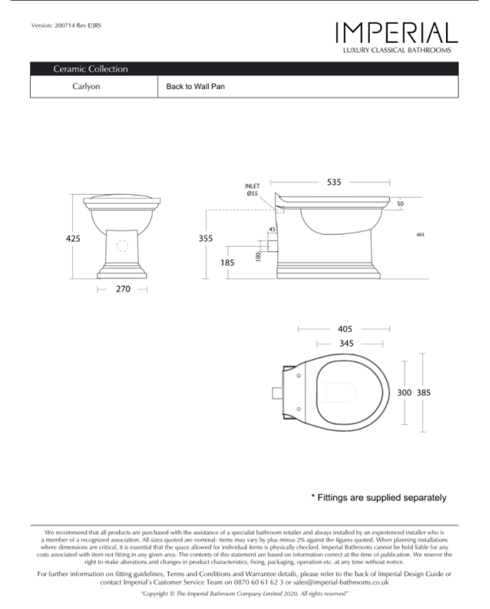 Cuvette au sol - Carlyon Imperial