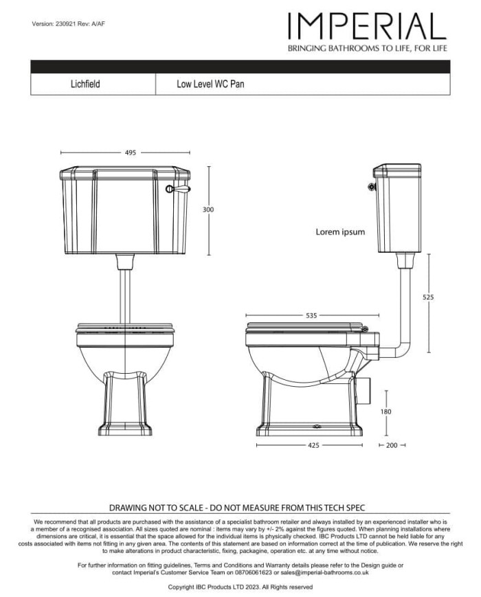 Cuvette chasse mi-haute - Lichfield Imperial