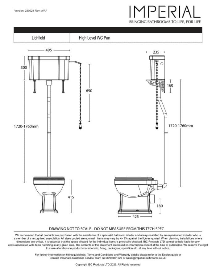 Cuvette chasse haute Lichfield Imperial