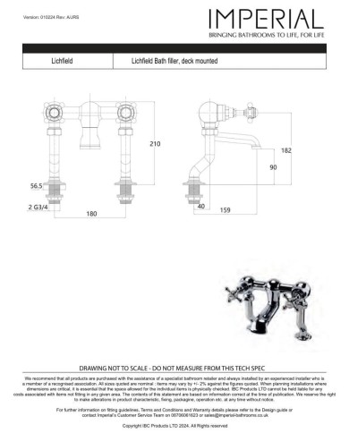 Mélangeur bain Lichfield Imperial Mélangeur bain Lichfield Imperial