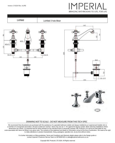 Mélangeur lavabo Lichfield Imperial