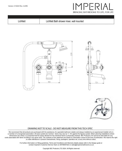 Mélangeur mural Lichfield Imperial Mélangeur mural Lichfield Imperial