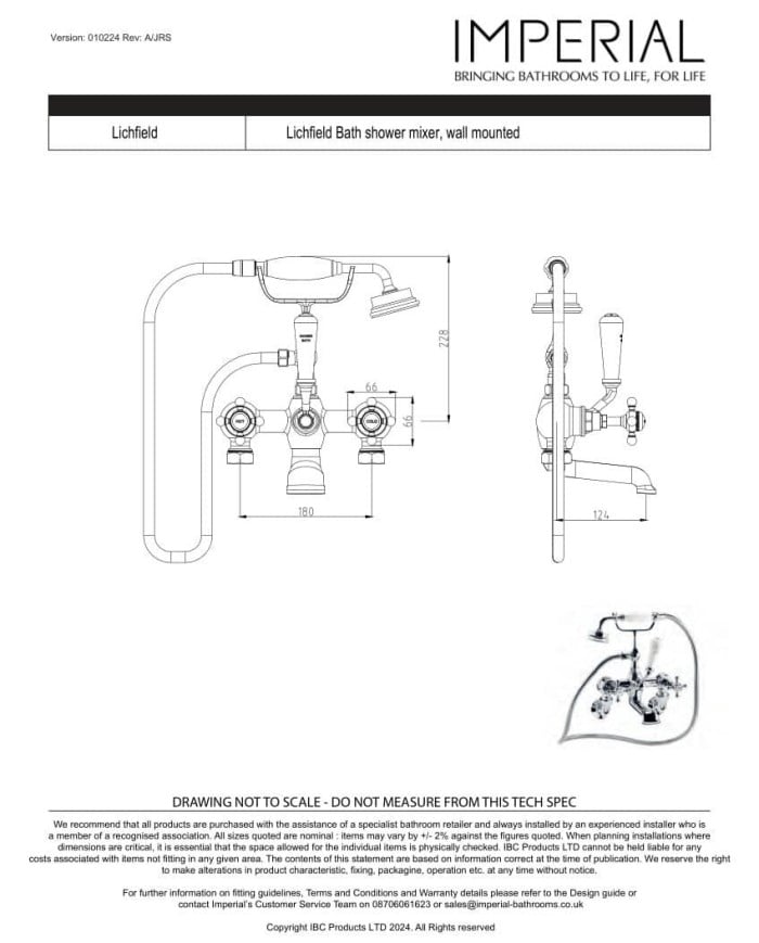 Mélangeur mural - Lichfield Imperial