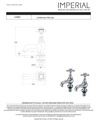 Robinet lavabo Lichfield Imperial Robinet lavabo Lichfield Imperial