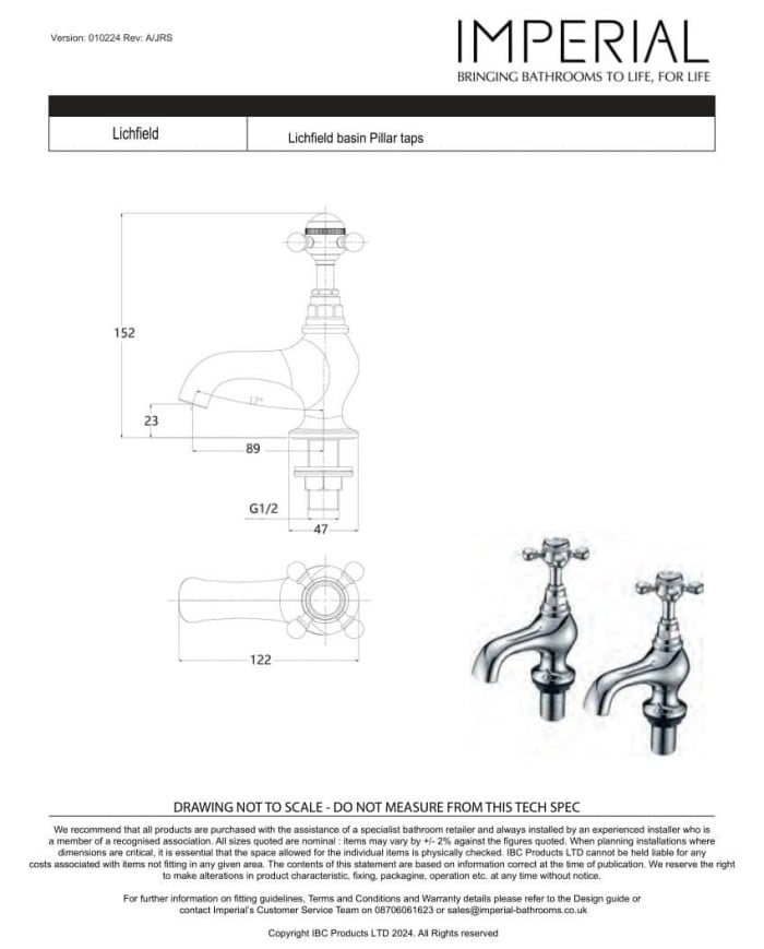 Robinet lavabo - Lichfield Imperial