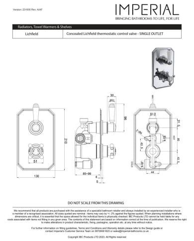 Mitigeur thermostatique Imperial | Lichfield encastré