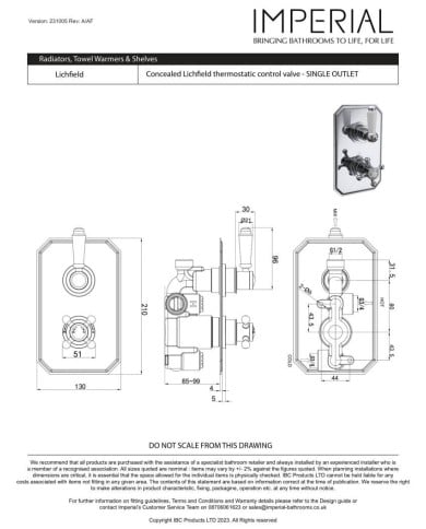 Mitigeur 1 sortie Lichfield Imperial Mitigeur 1 sortie Lichfield Imperial
