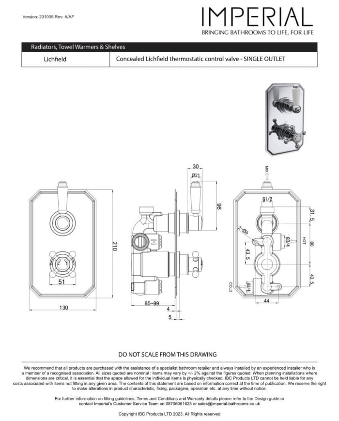 Mitigeur 1 sortie Lichfield Imperial