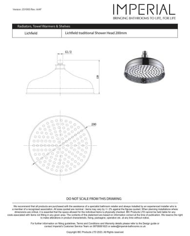 Tête de douche Imperial