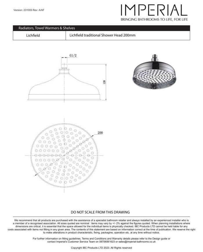 Tête de douche Imperial
