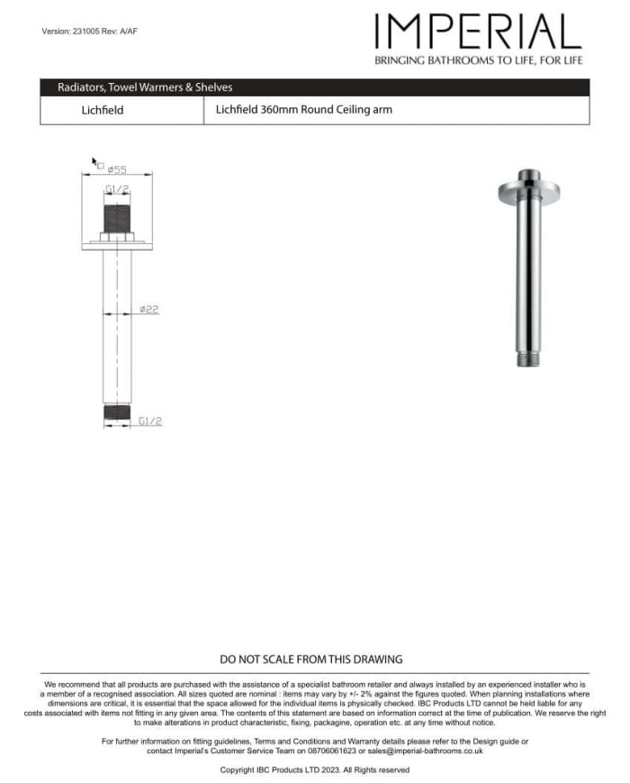 Tête de douche Imperial