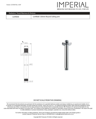 Tête de douche Imperial