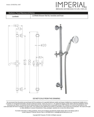 Kit de douche encastré - Lichfield Imperial