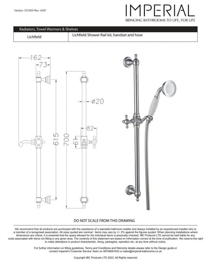 Kit de douche encastré - Lichfield Imperial